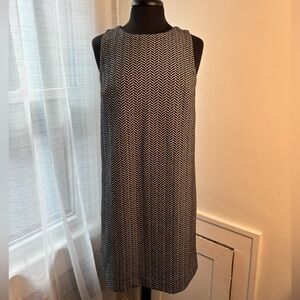 LOFT Black and White Patterned Dress